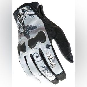 Joe Rocket Rocket Nation Women's Textile Street Motorcycle Gloves - White/Black